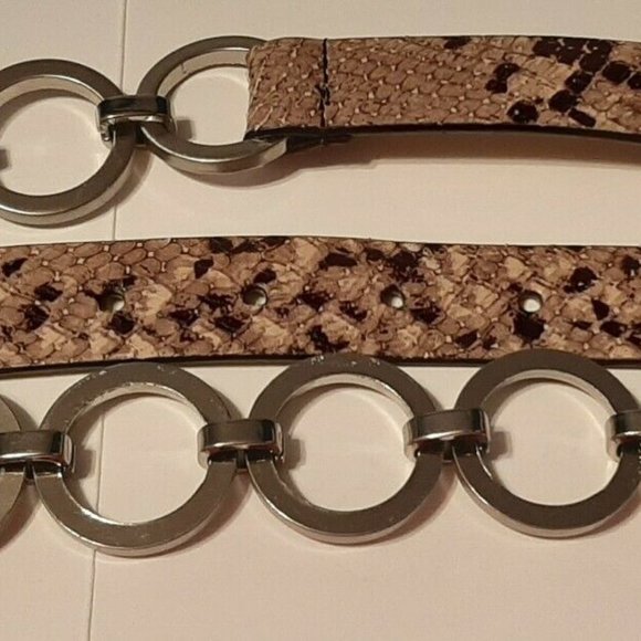 Reptile & Chain Link Belt / Via Spiga Italy Sz L - Picture 1 of 5
